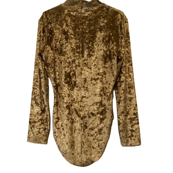 Elements Exclusively by Spiegel Crushed Velvet Bodysuit Large L - Picture 2 of 11